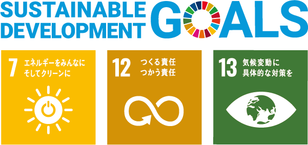 エコロジー経営の取り組み SDGs 7エネルギーをみんなにそしてクリーンに、12つくる責任つかう責任、13気候変動に具体的な対策を
